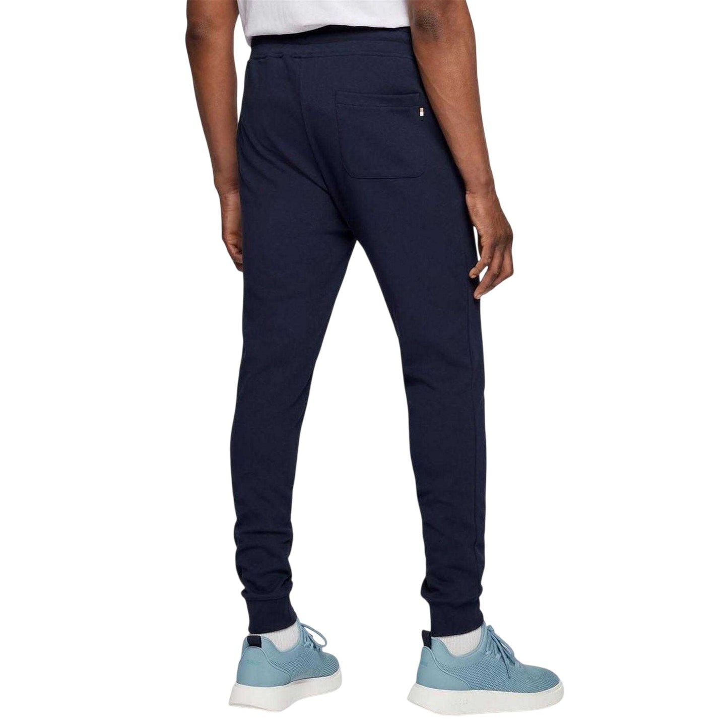 Dark Blue - Back - Boss Mens Javan Circle Logo Slim Tracksuit Bottoms