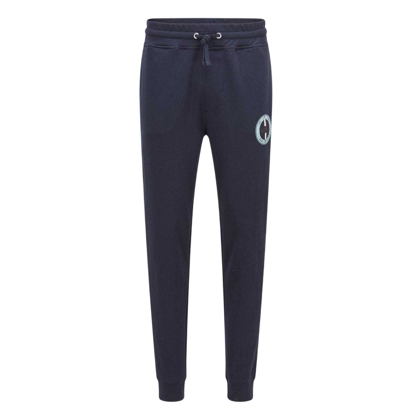 Dark Blue - Front - Boss Mens Javan Circle Logo Slim Tracksuit Bottoms