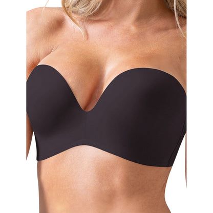 Black - Back - Wonderbra Womens-Ladies Strapless Push Up Bra