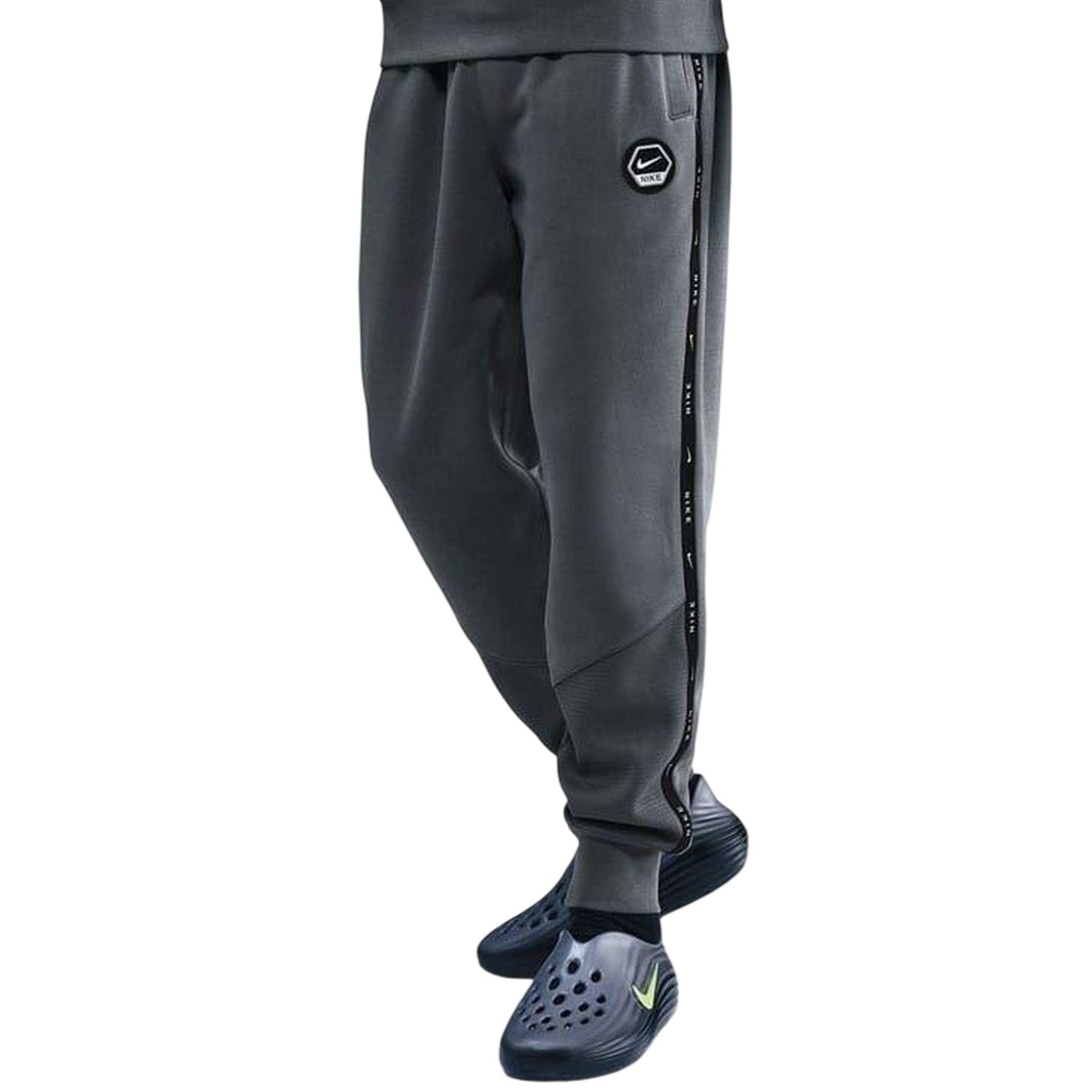 Iron Grey-Black Marl - Front - Nike Mens Tech Cotton Blend Jogging Bottoms