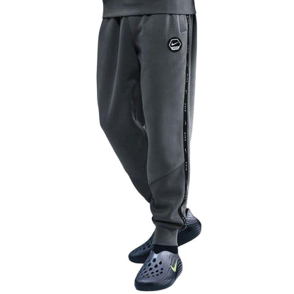 Iron Grey-Black Marl - Front - Nike Mens Tech Cotton Blend Jogging Bottoms