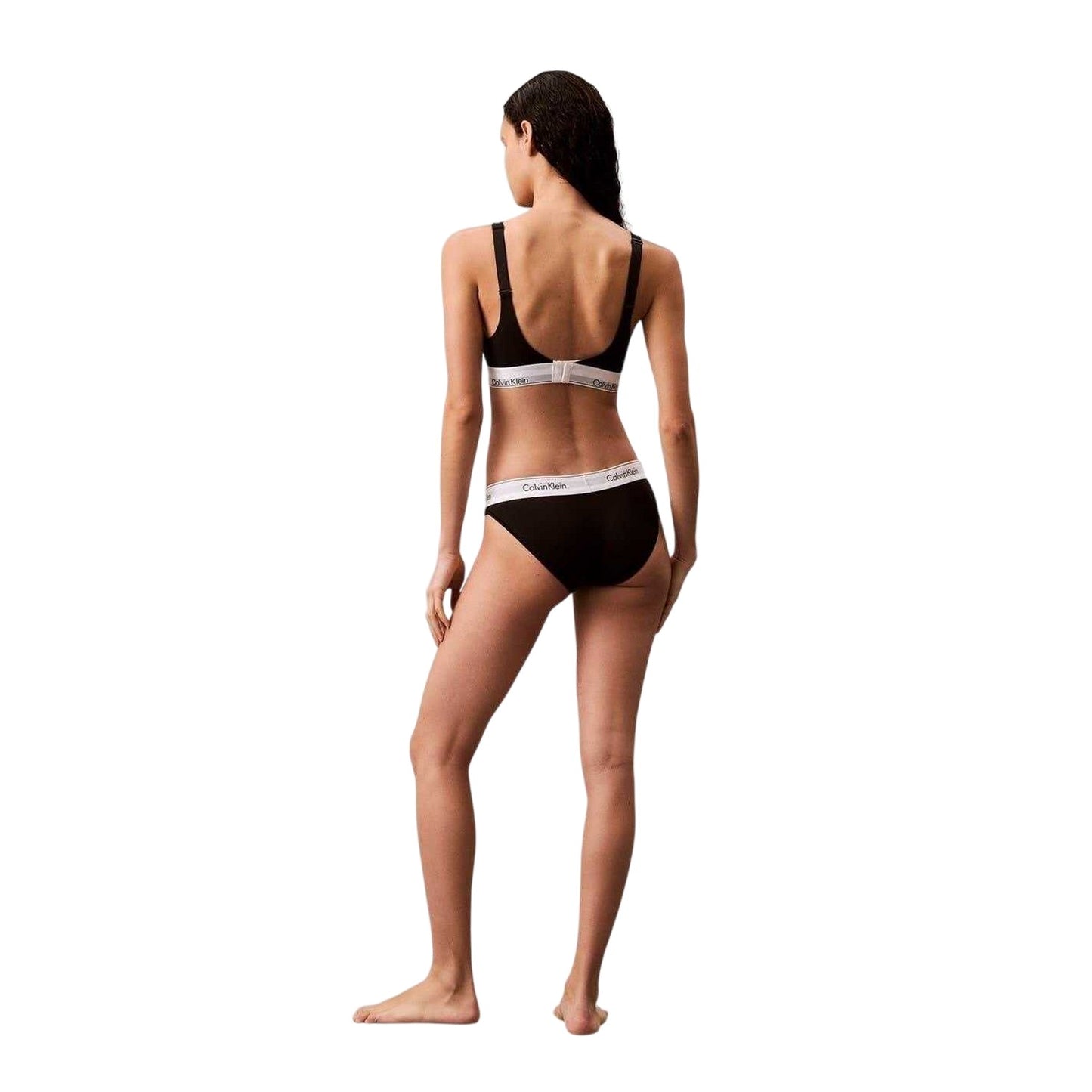 Black - Back - Calvin Klein Womens-Ladies Modern Cotton Blend Bralette