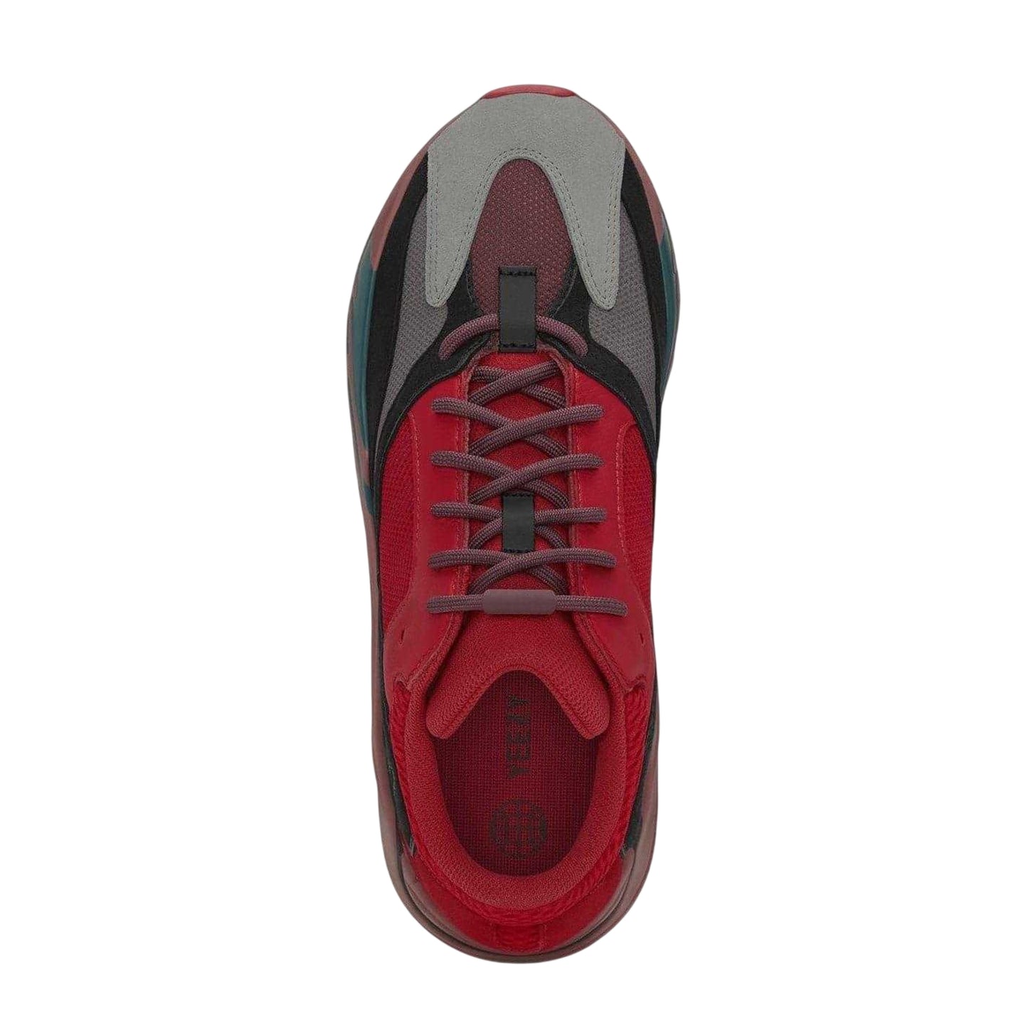 Red - Side - Yeezy Childrens-Kids Boost 700 Leather Trainers