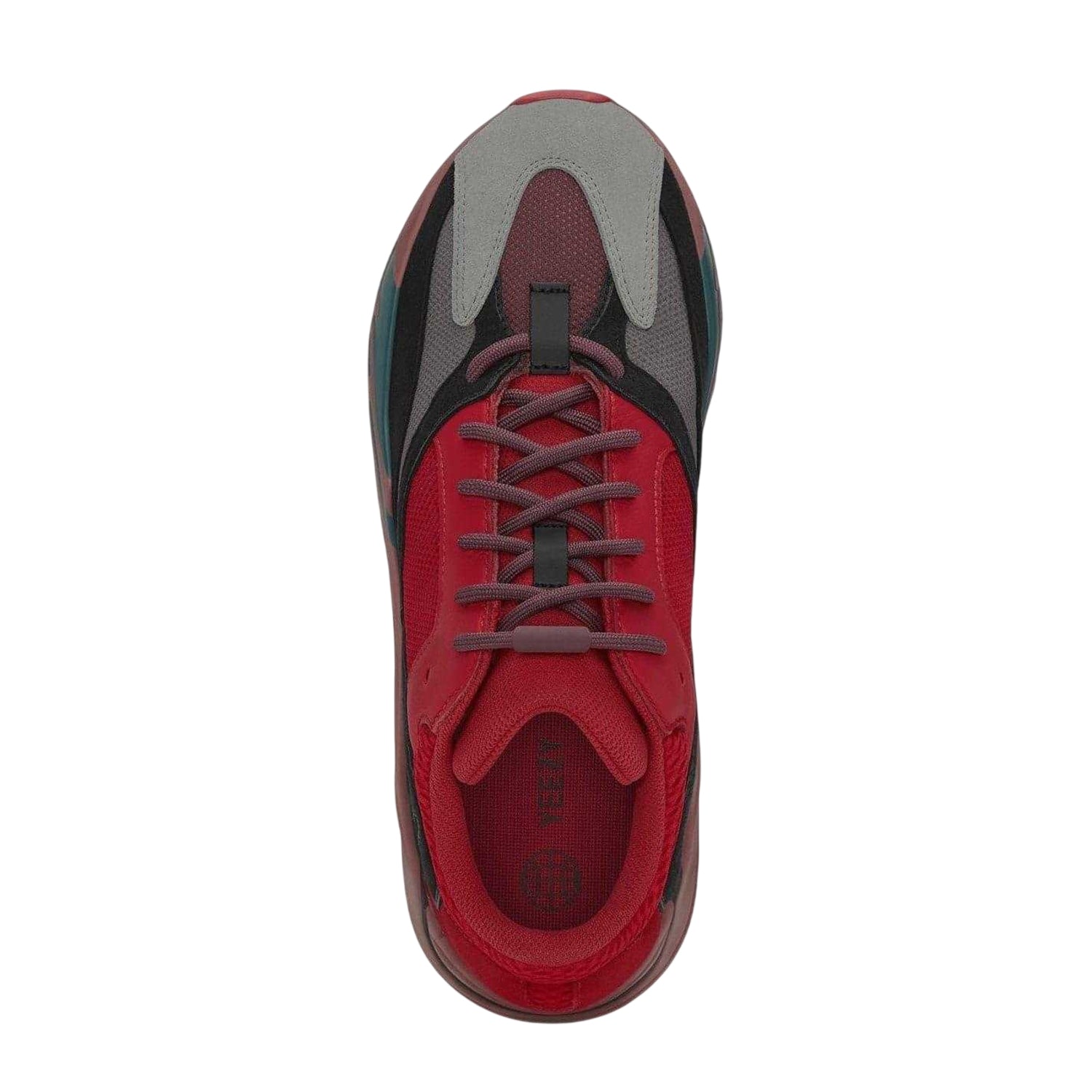 Red - Side - Yeezy Childrens-Kids Boost 700 Leather Trainers