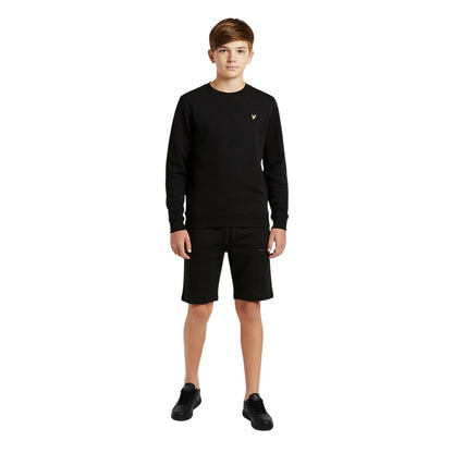 Jet Black - Side - Lyle & Scott Childrens-Kids Fleece Logo Sweat Shorts