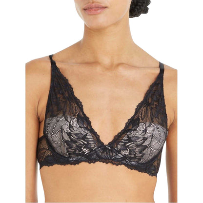 Black - Side - Calvin Klein Womens-Ladies Floral Bra