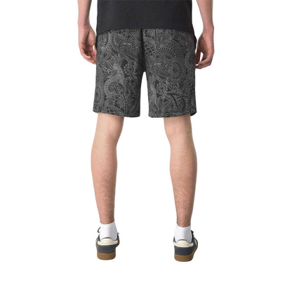 Black - Back - Pretty Green Mens Resonance Paisley Tapered Shorts