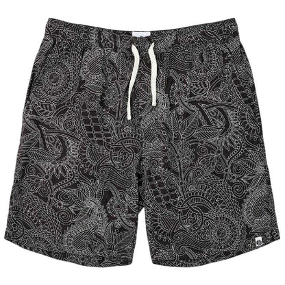 Black - Front - Pretty Green Mens Resonance Paisley Tapered Shorts