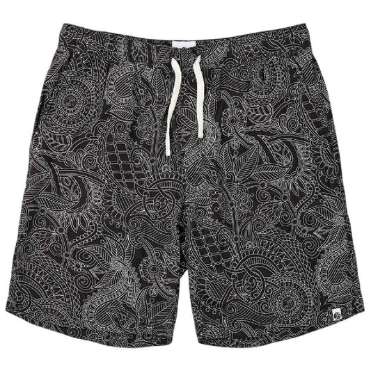 Black - Front - Pretty Green Mens Resonance Paisley Tapered Shorts