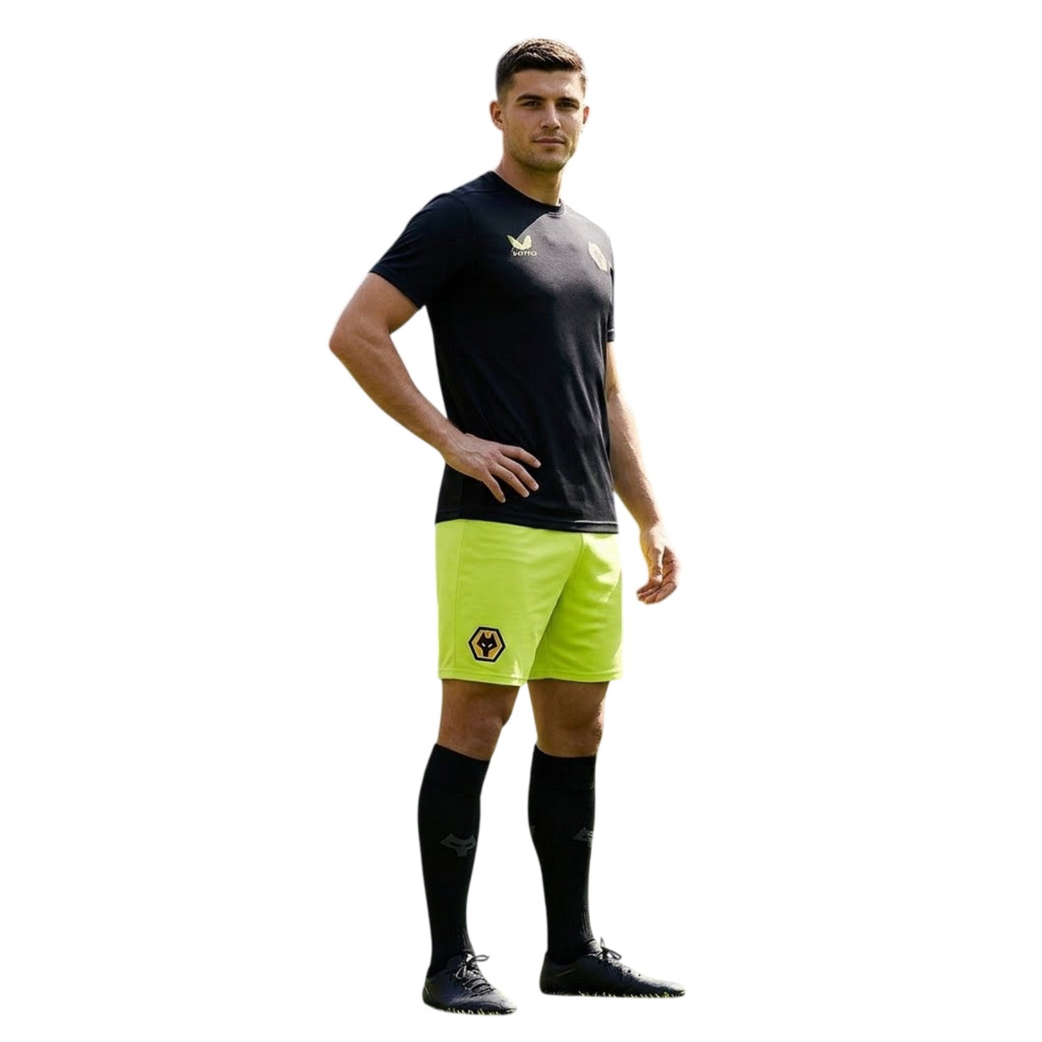 Acid Lime - Side - Castore Mens Wolves Goalkeeper Shorts