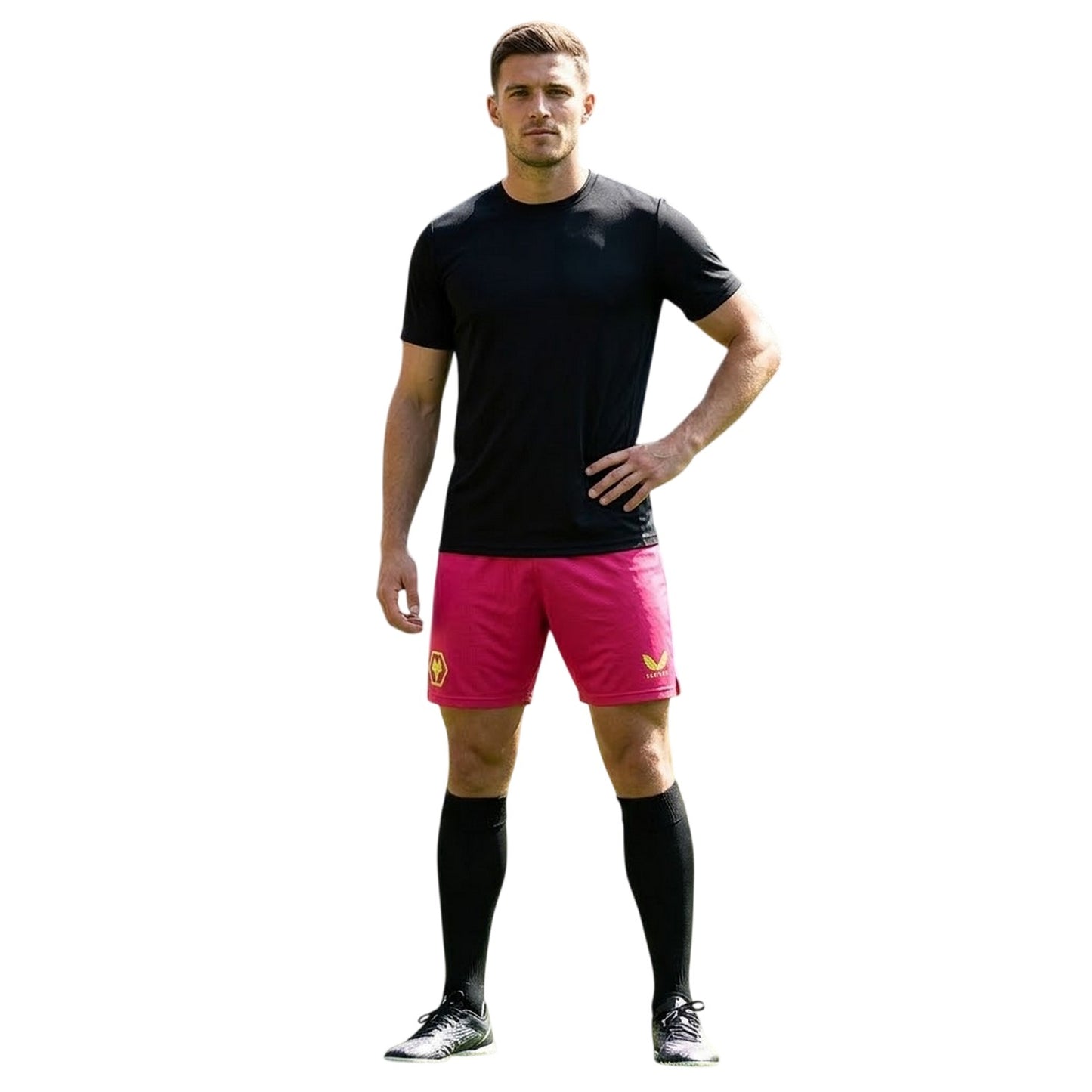 Beetroot Purple - Side - Castore Mens Wolves Goalkeeper Shorts