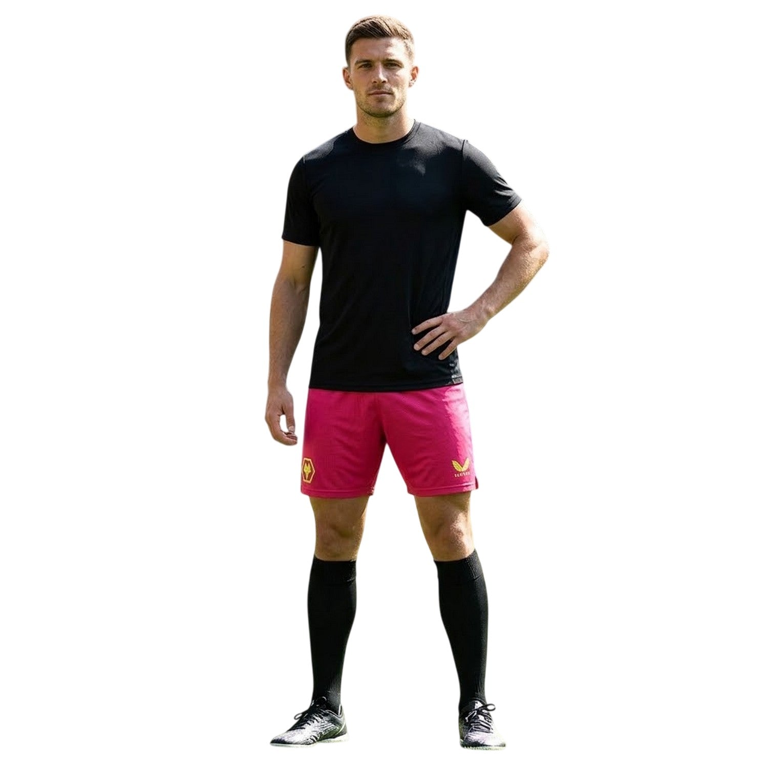 Beetroot Purple - Side - Castore Mens Wolves Goalkeeper Shorts