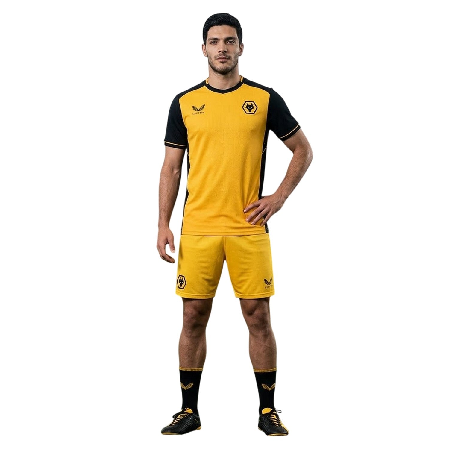 Blazing Yellow - Side - Castore Mens Wolves Goalkeeper Shorts