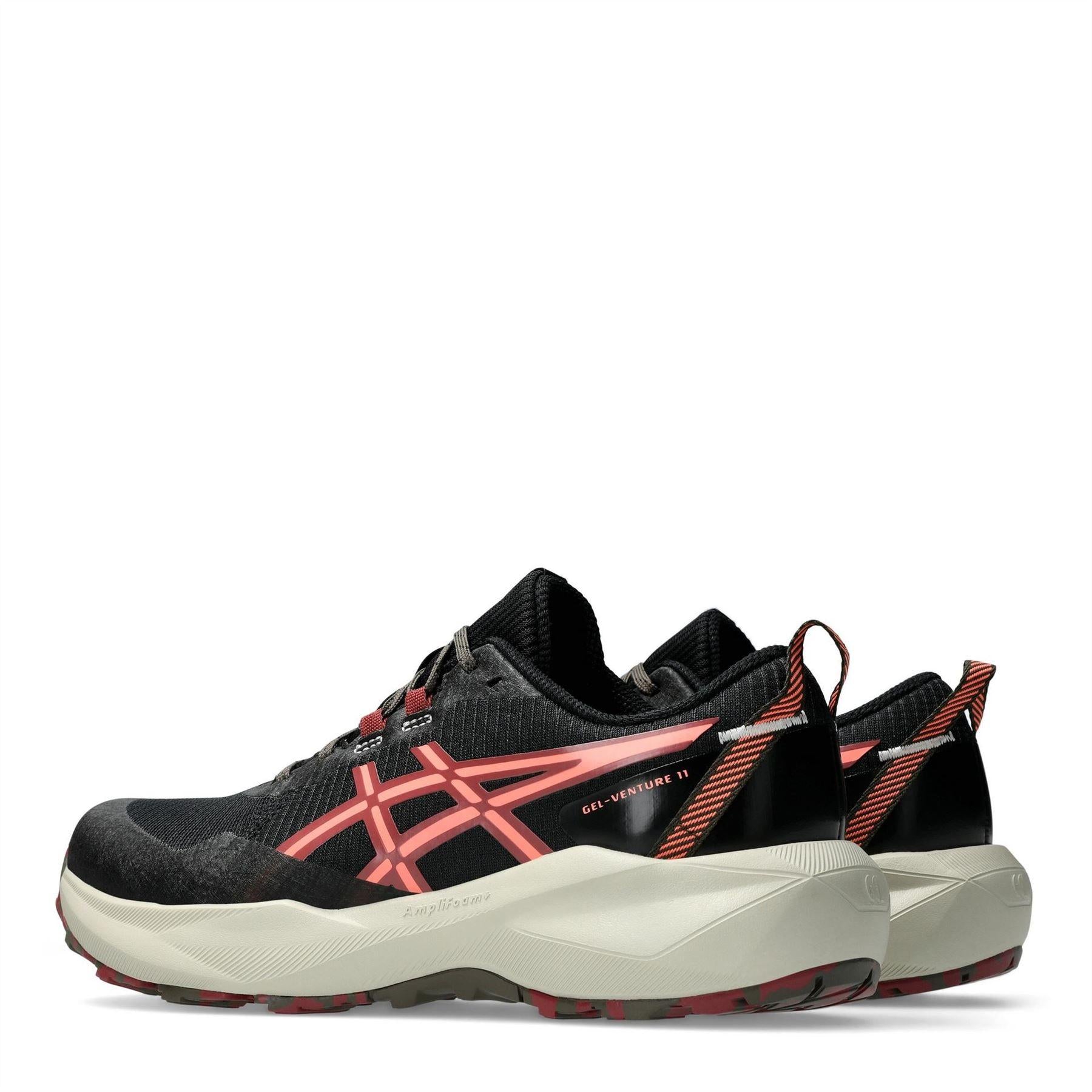 Black-Sunset Coral - Pack Shot - Asics Womens-Ladies Gel Venture 11 Running Trainers