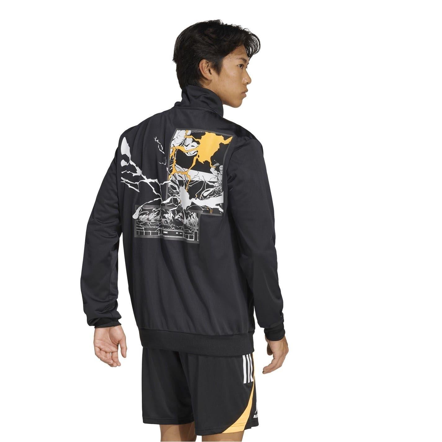 Black - Back - Adidas Mens Polyester Tracksuit Top