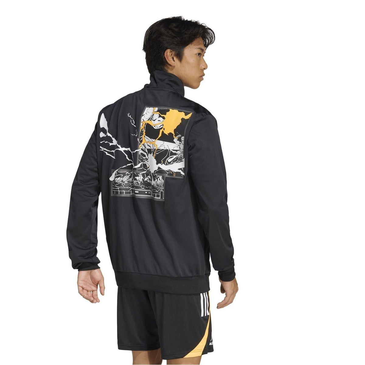 Black - Back - Adidas Mens Polyester Tracksuit Top
