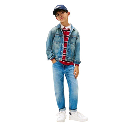 Vintage Blue - Side - Tommy Hilfiger Childrens-Kids Flag Denim Jacket