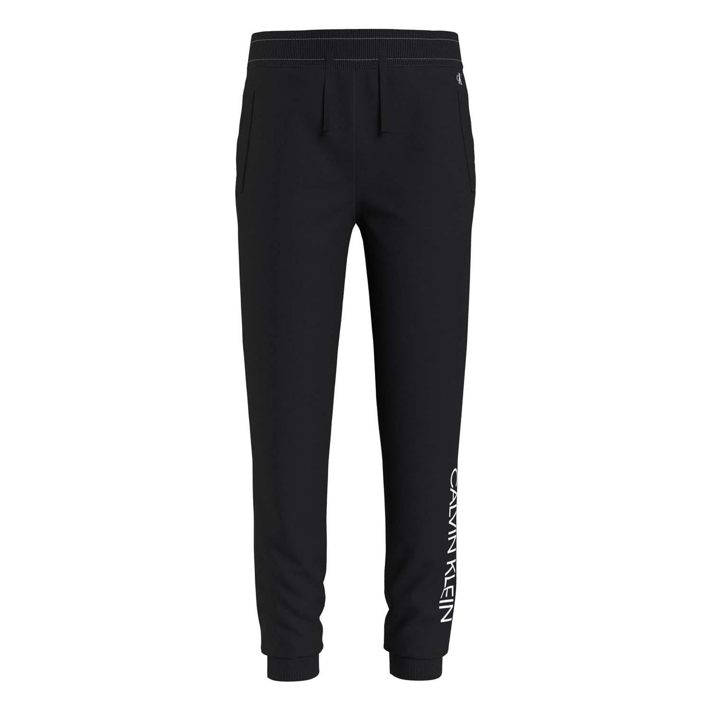 Black - Front - Calvin Klein Childrens-Kids Logo Jogging Bottoms