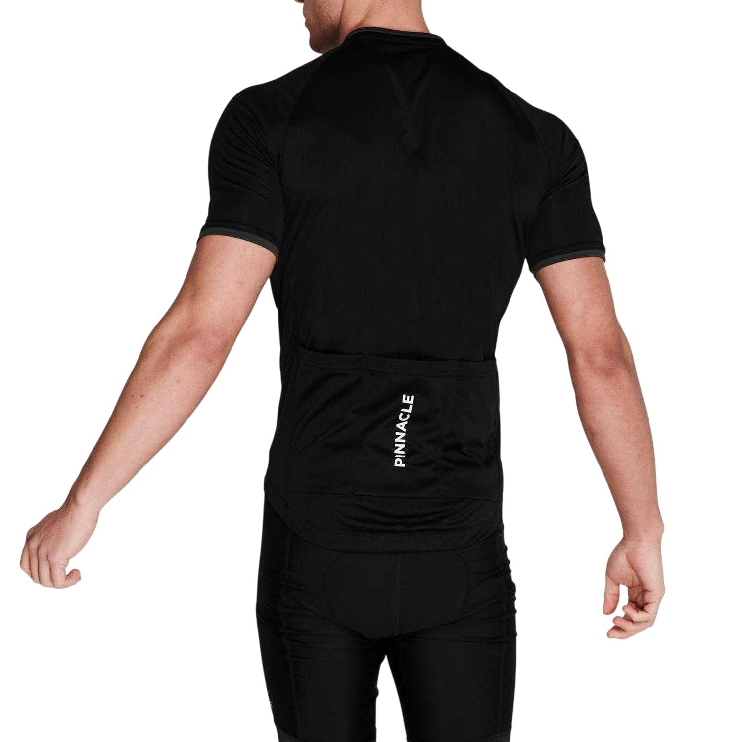 Black - Back - Pinnacle Mens Short-Sleeved Cycling Jersey