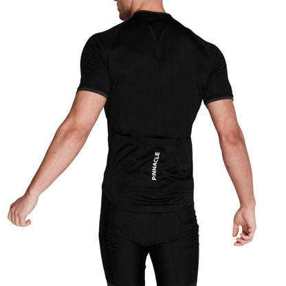 Black - Back - Pinnacle Mens Short-Sleeved Cycling Jersey