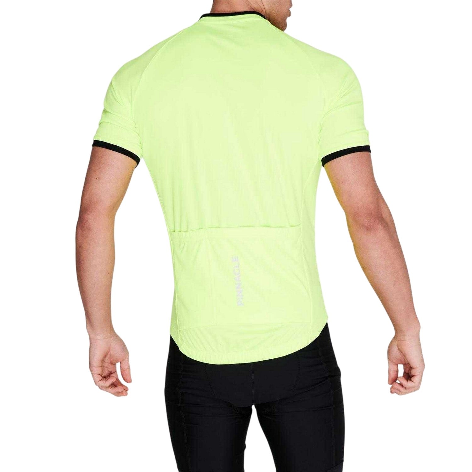 Yellow - Back - Pinnacle Mens Short-Sleeved Cycling Jersey