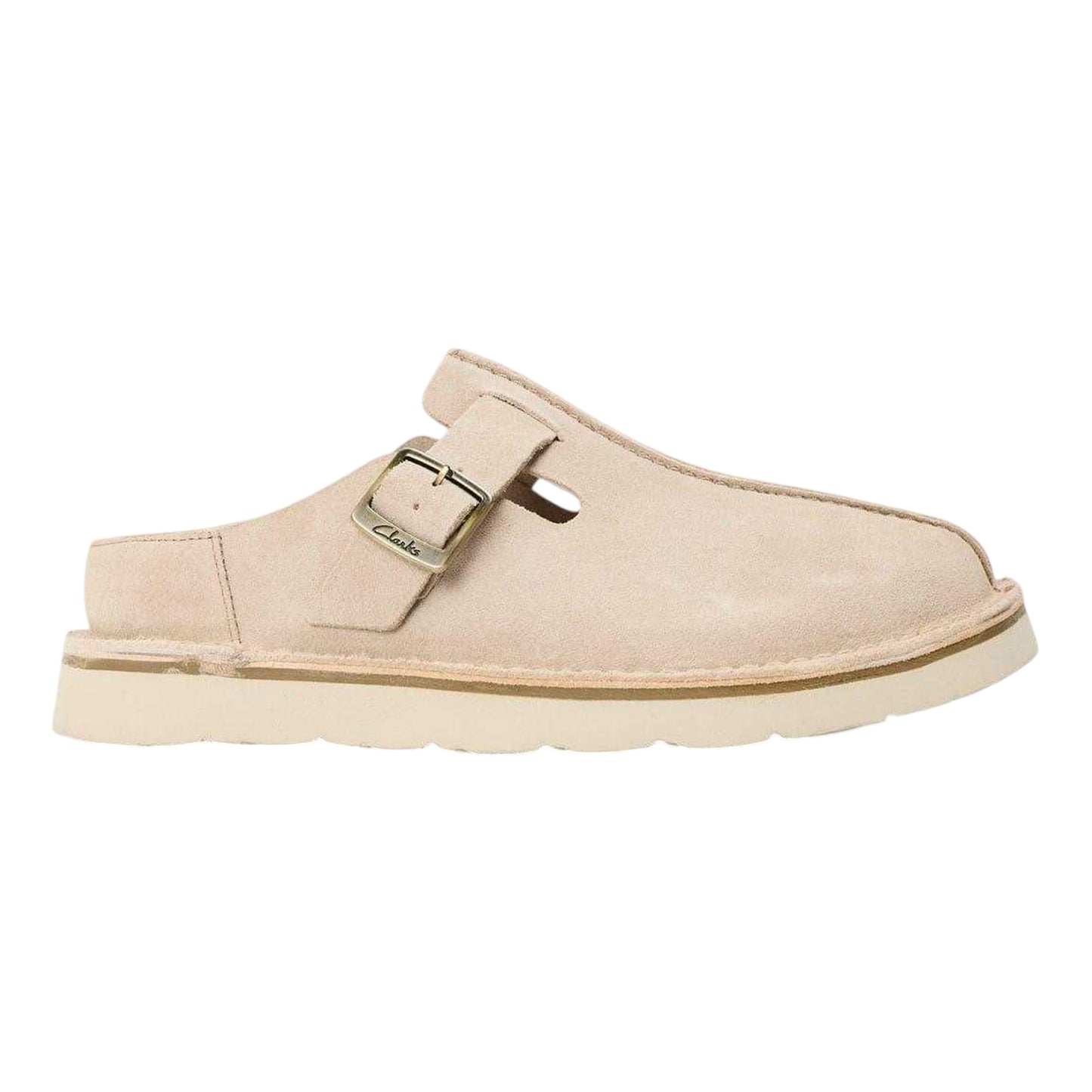 Sand - Front - Clarks Womens-Ladies Suede Platform Mules