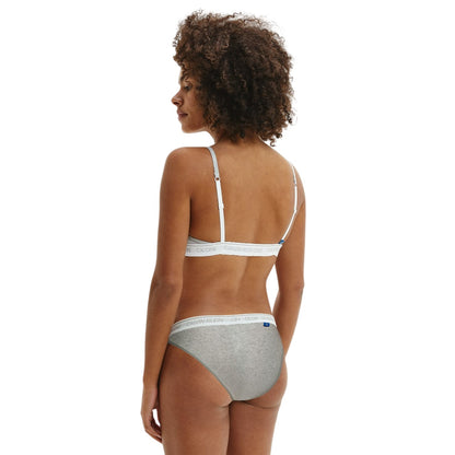 Grey - Back - Calvin Klein Womens-Ladies Cotton Triangle Cups Bra