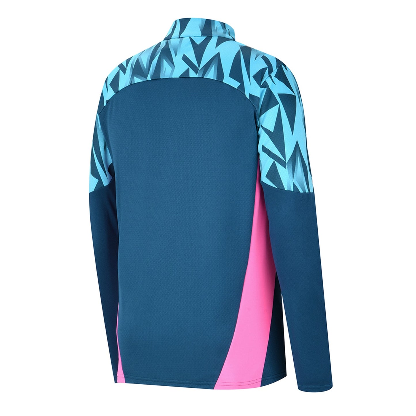 Blue-Pink - Back - Puma Childrens-Kids Individual Final Quarter Zip Training Top