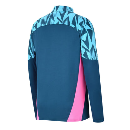 Blue-Pink - Back - Puma Childrens-Kids Individual Final Quarter Zip Training Top
