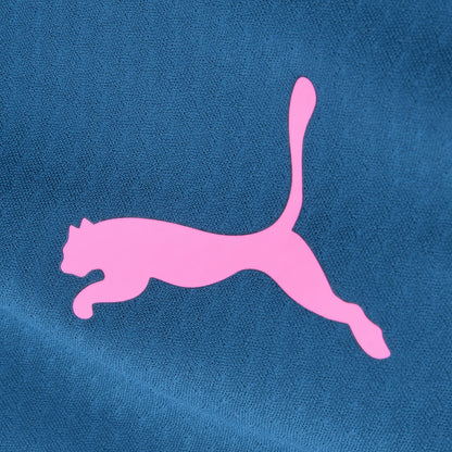 Blue-Pink - Side - Puma Childrens-Kids Individual Final Quarter Zip Training Top
