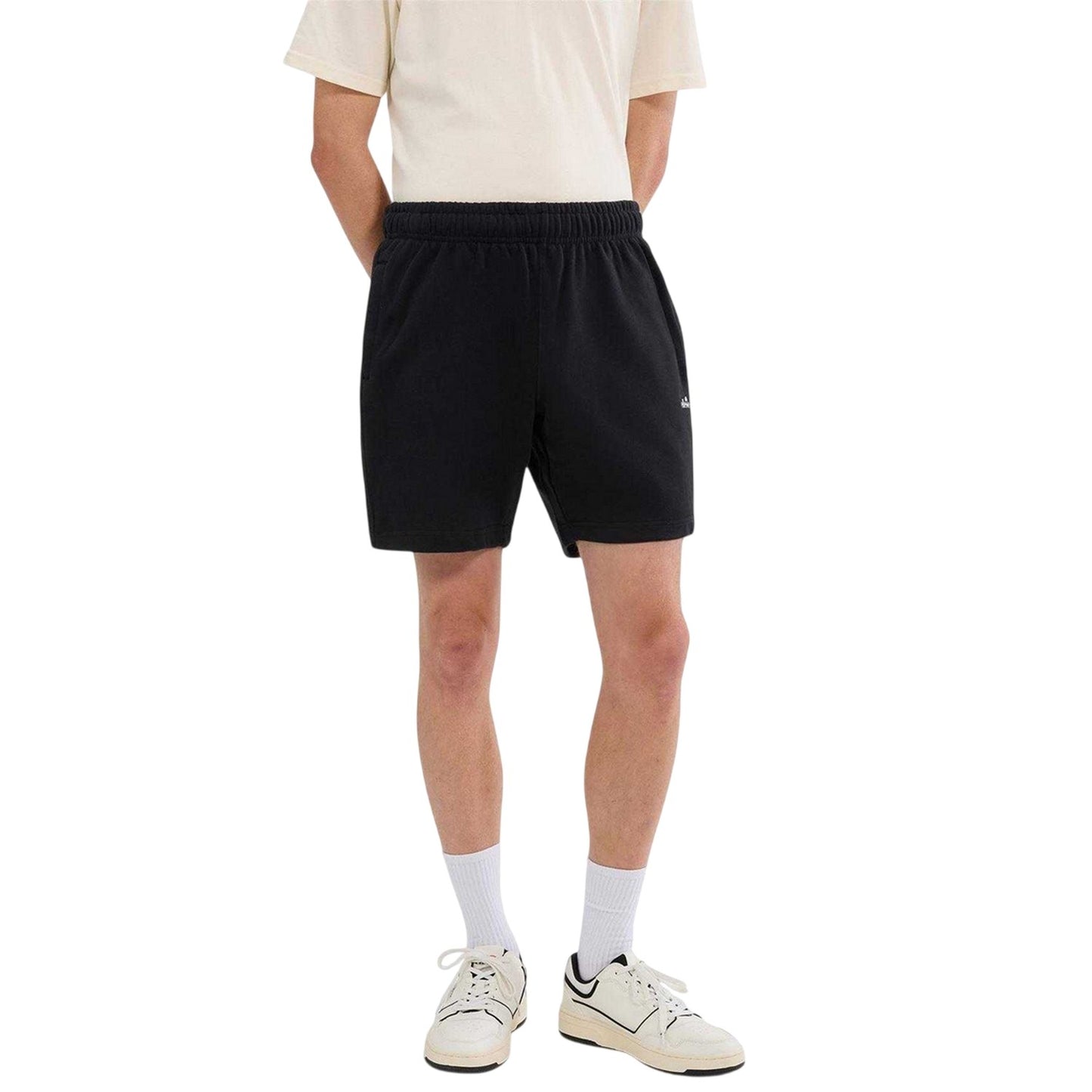 Black - Side - Ellesse Mens Zanica Fleece Sweat Shorts