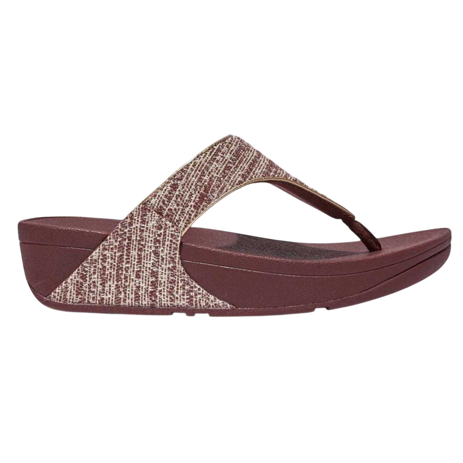Brown - Front - FitFlop Womens-Ladies Lulu Shimmer Wave Toe Post Sandals
