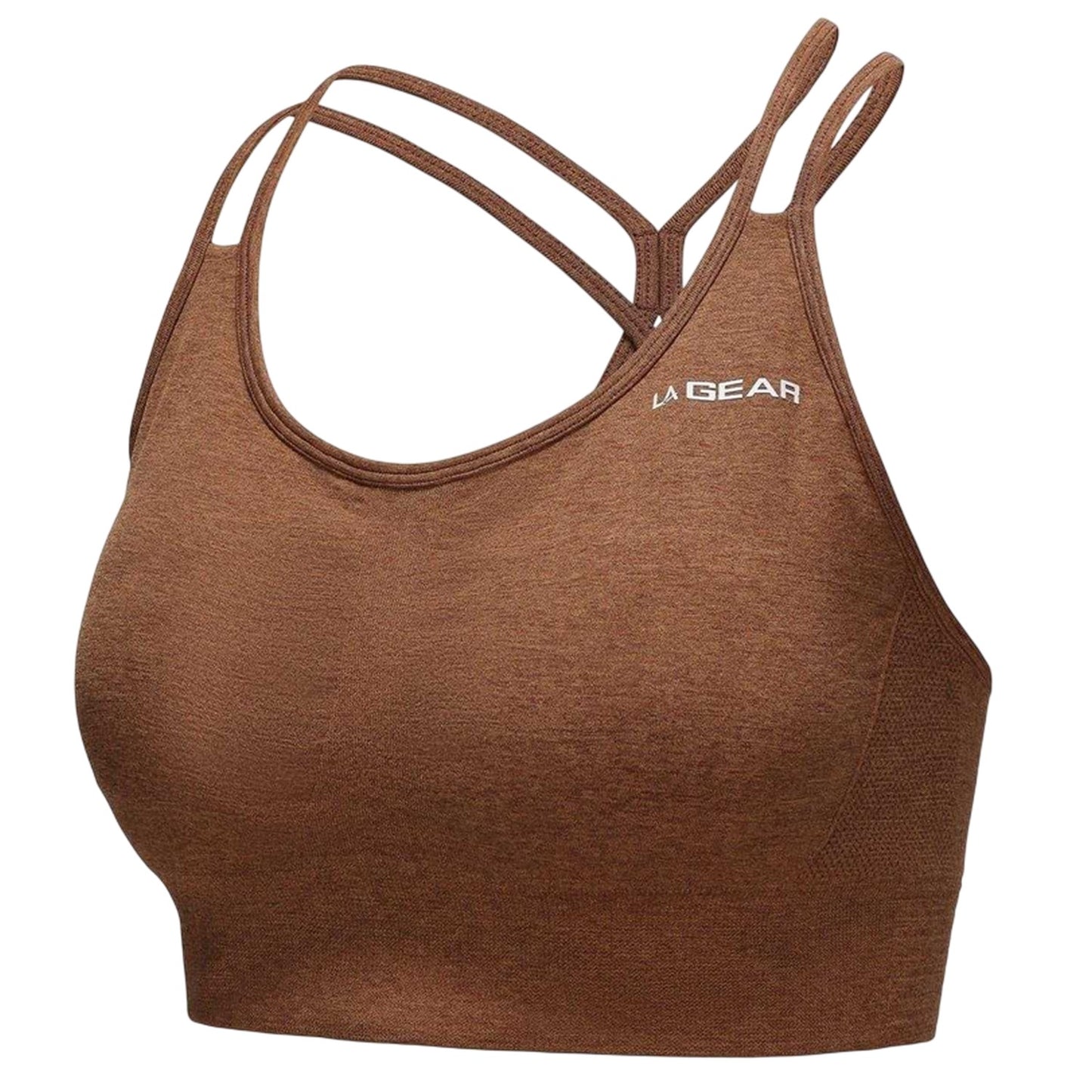 Mocha Marl - Side - LA Gear Womens-Ladies Seamless Sports Bra