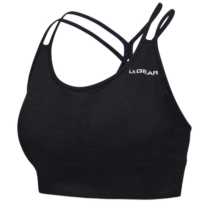 Black - Side - LA Gear Womens-Ladies Seamless Sports Bra