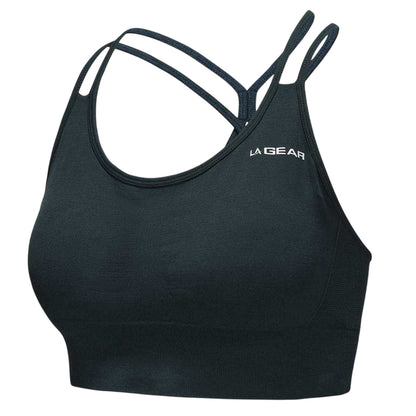 Forest Green - Side - LA Gear Womens-Ladies Seamless Sports Bra