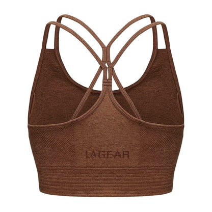 Mocha Marl - Back - LA Gear Womens-Ladies Seamless Sports Bra