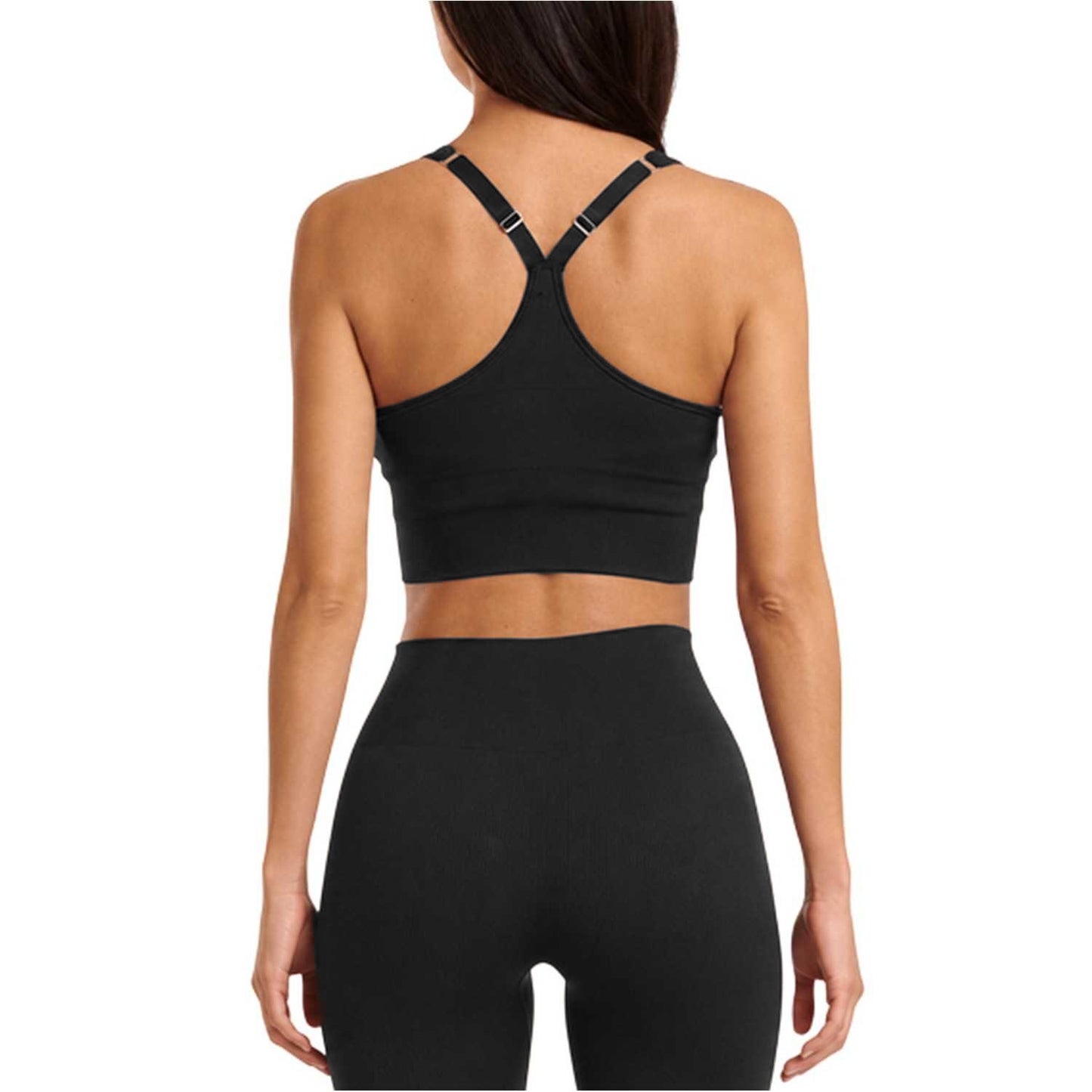 Black - Back - Wolford Womens-Ladies Ribbed Plunge Sports Bra