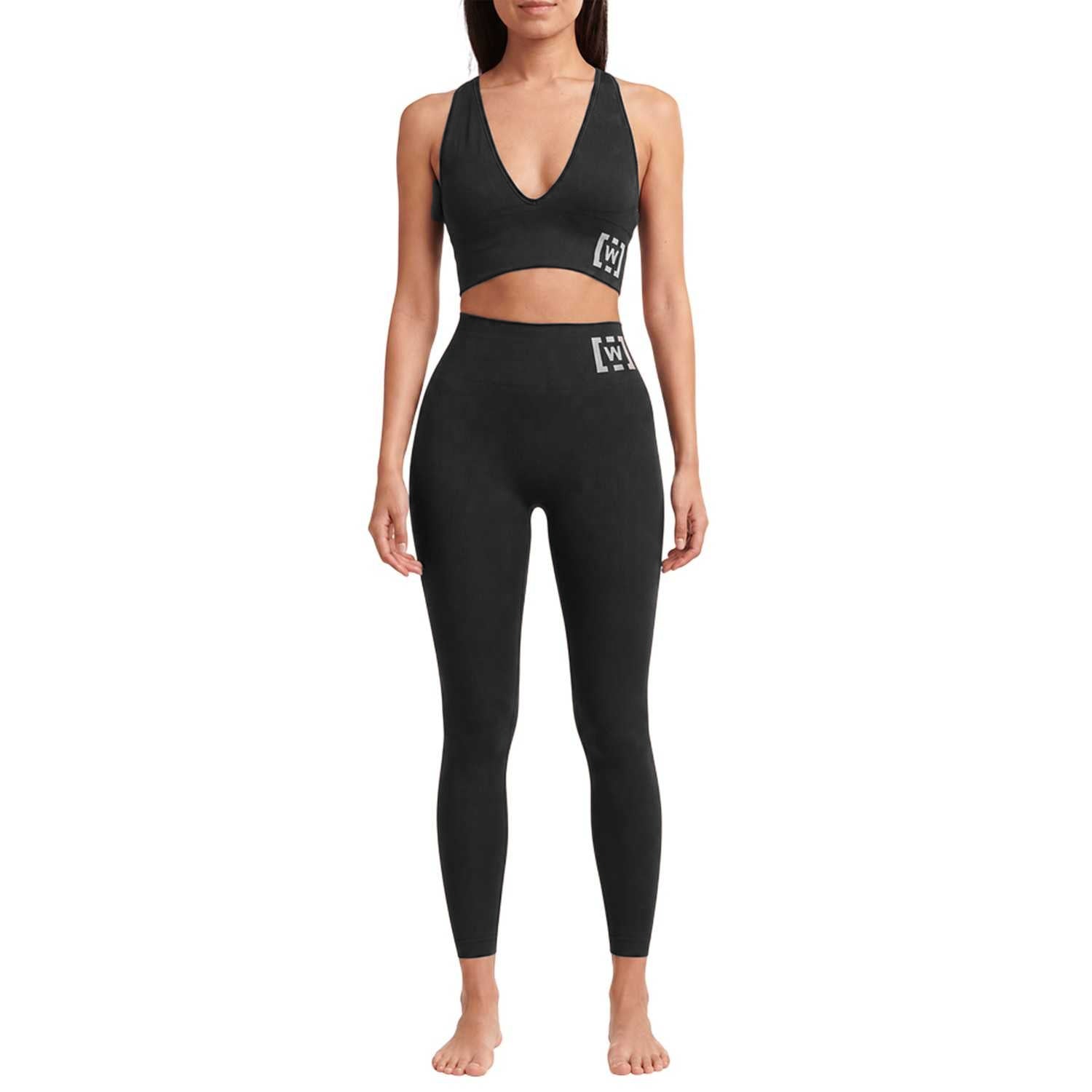 Black - Lifestyle - Wolford Womens-Ladies Ribbed Plunge Sports Bra