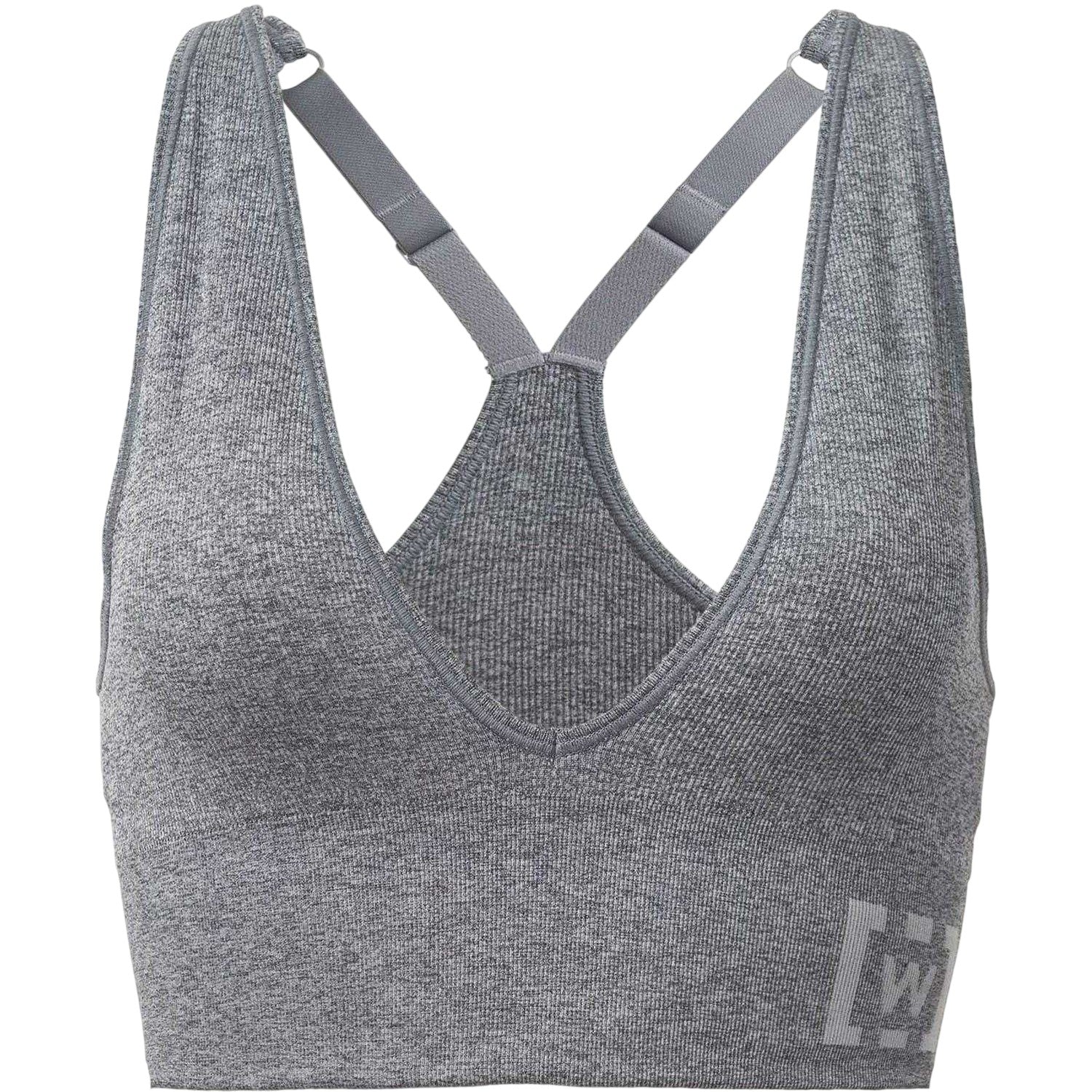 Grey - Front - Wolford Womens-Ladies Ribbed Plunge Sports Bra