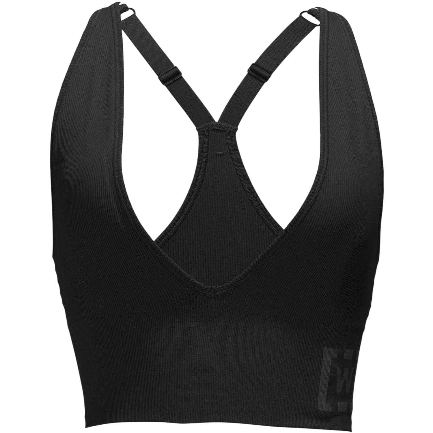 Black - Front - Wolford Womens-Ladies Ribbed Plunge Sports Bra