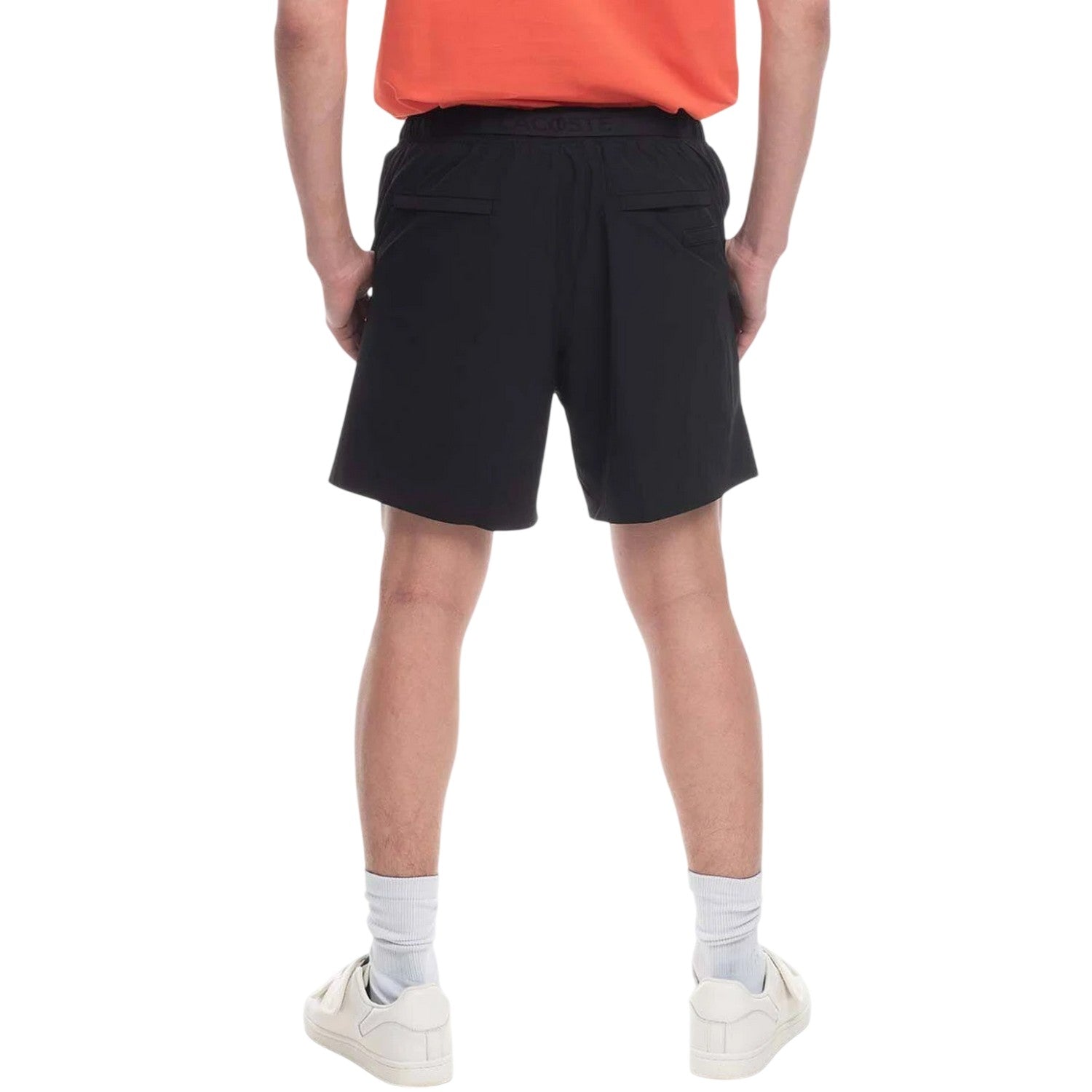 Black - Close up - Lacoste Mens Logo Swim Shorts