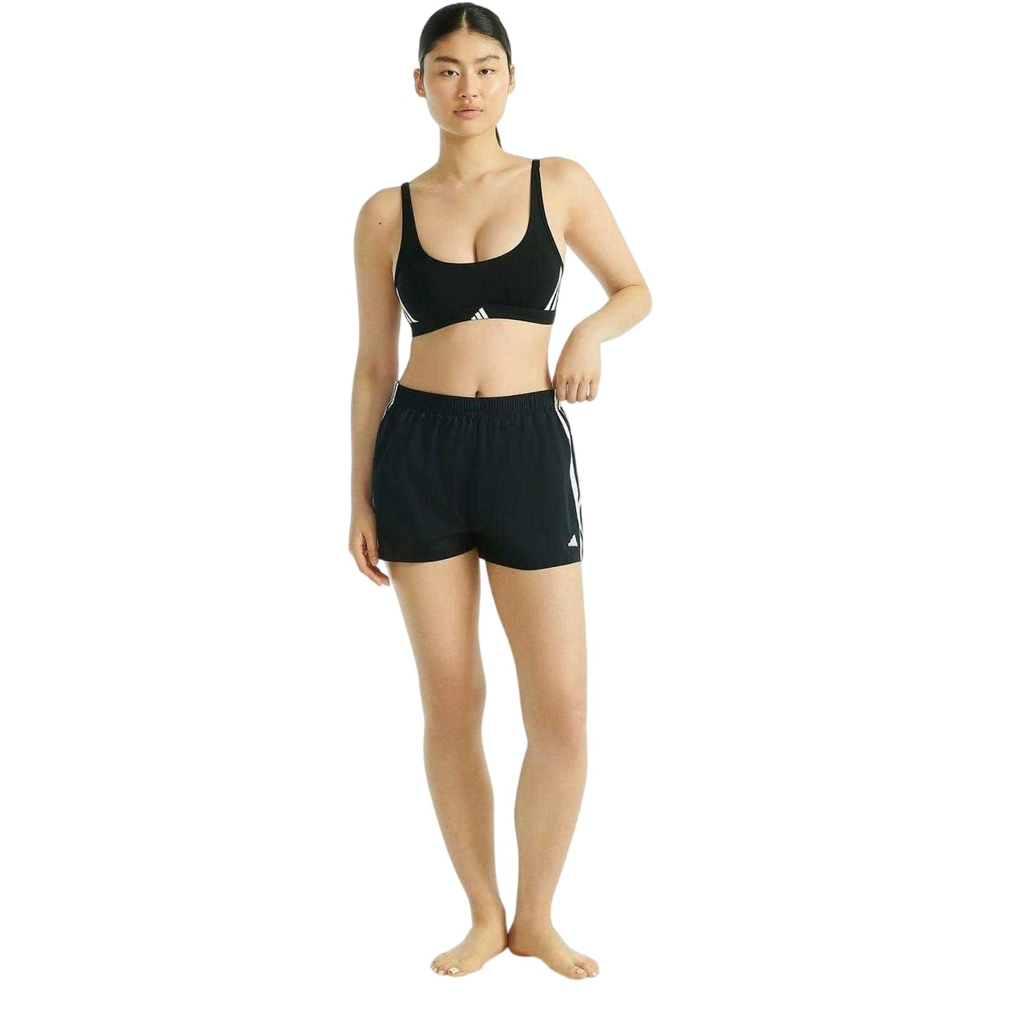 Black - Lifestyle - Adidas Womens-Ladies Essentials 3 Stripes Bralette