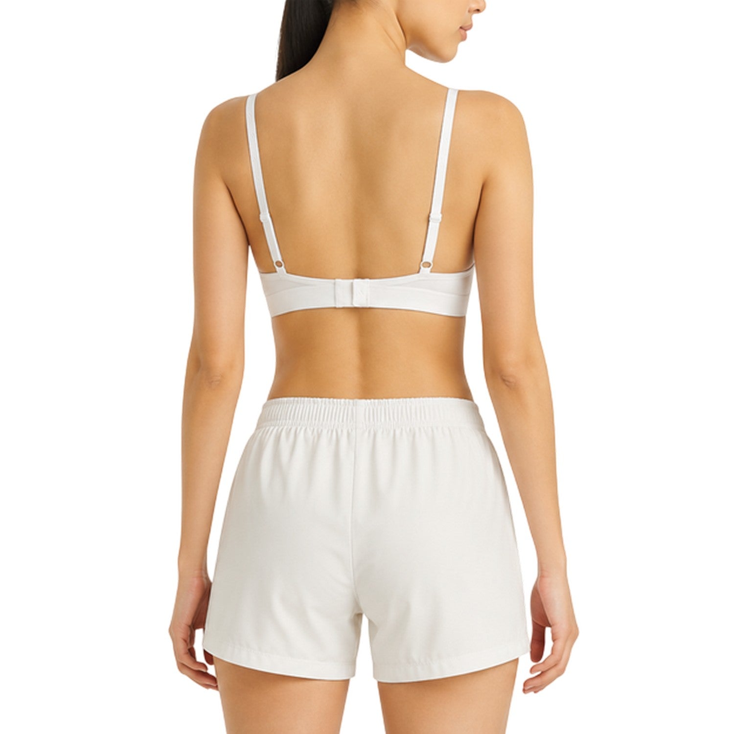 White - Back - Adidas Womens-Ladies Essentials 3 Stripes Bralette