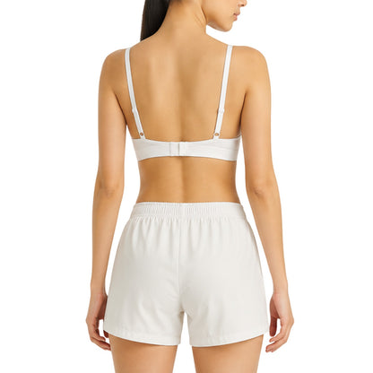 White - Back - Adidas Womens-Ladies Essentials 3 Stripes Bralette