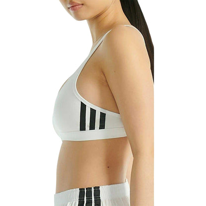 White - Side - Adidas Womens-Ladies Essentials 3 Stripes Bralette