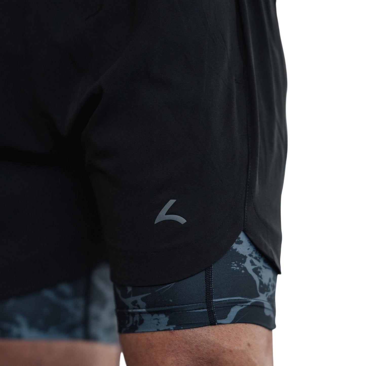 Black - Back - Reeva Mens Microfibre Running Shorts
