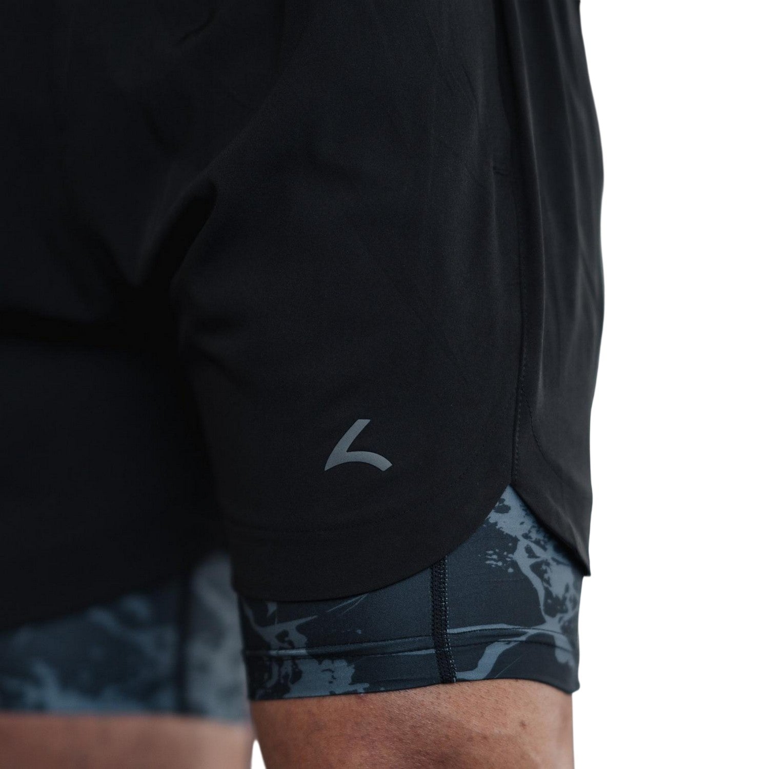 Black - Back - Reeva Mens Microfibre Running Shorts