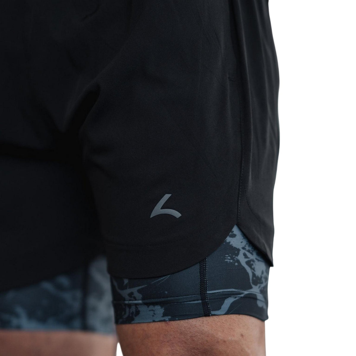 Black - Back - Reeva Mens Microfibre Running Shorts