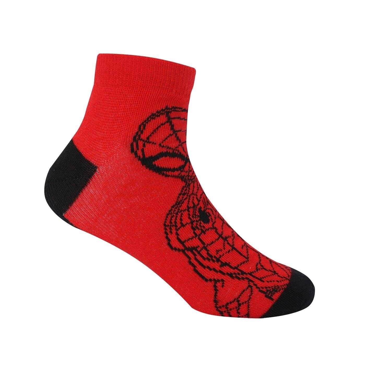 Red-Blue - Side - Spider-Man Childrens-Kids Trainer Socks (Pack of 5)