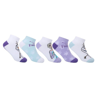 Frozen - Front - Frozen Childrens-Kids Trainer Socks (Pack of 5)
